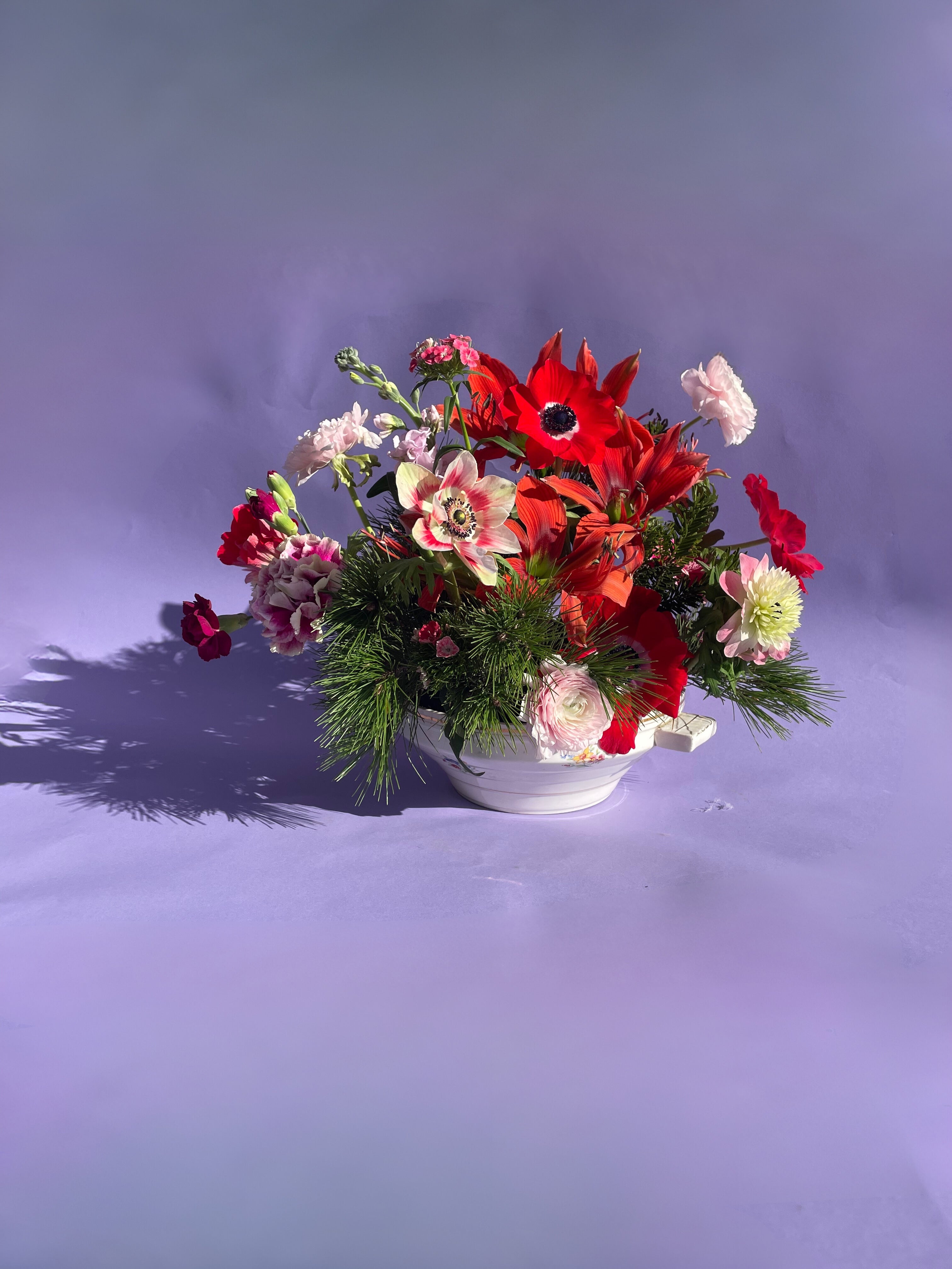 Composition fleurs fête de Noël